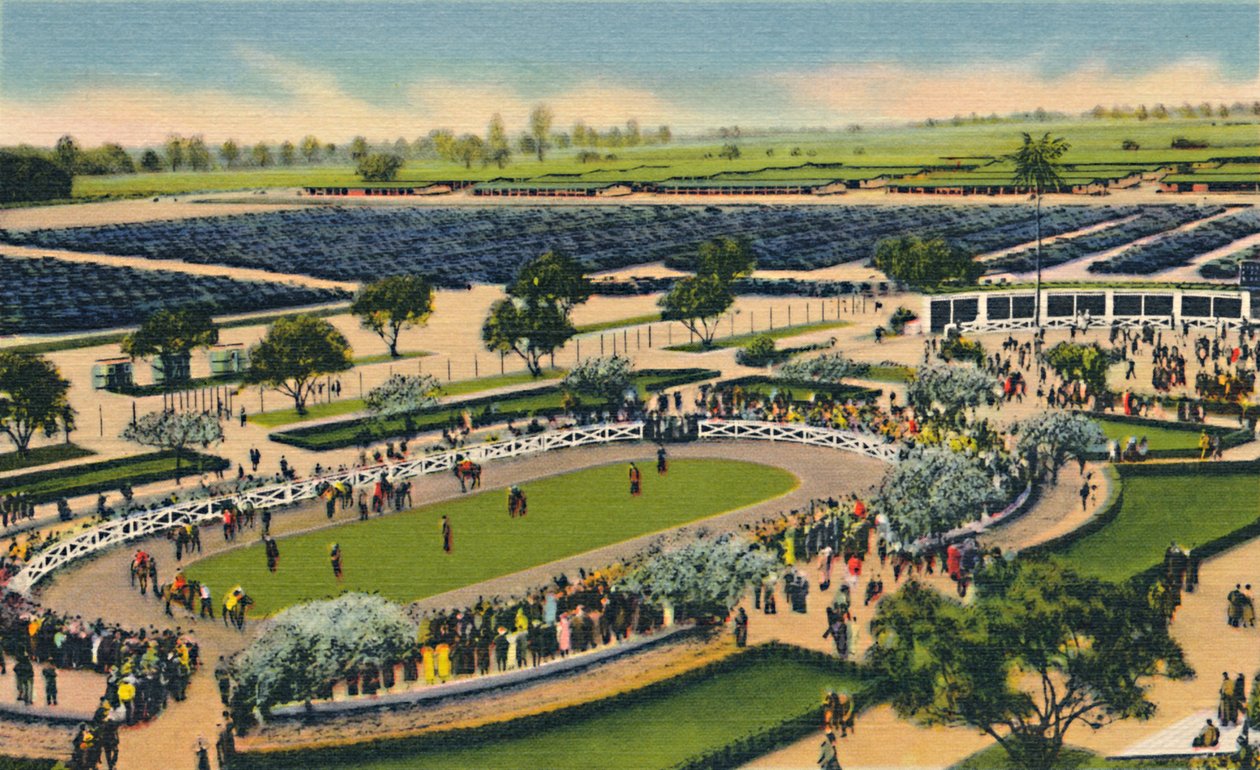 The Paddock at Santa Anita, Los Angeles Turf Club, Arcadia, California, 1930-tallet. av Unbekannt