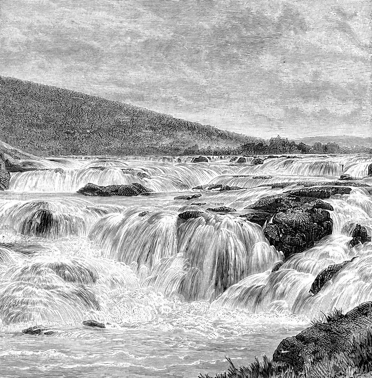 Paikari-fossen i Nilgiris, India, 1895 av Unbekannt