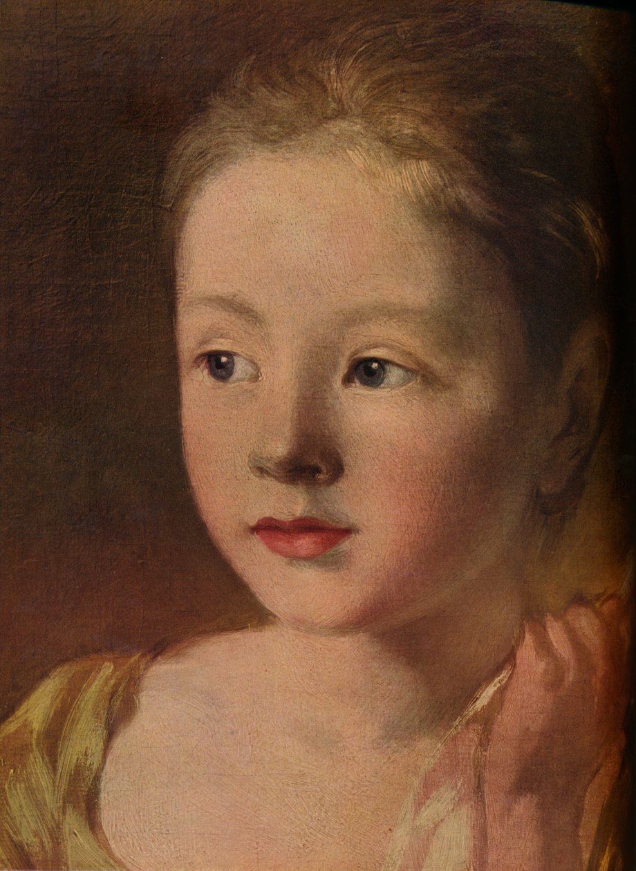 The Painters Daughters jager en sommerfugl, detalj, c1756, 1937 av Unbekannt