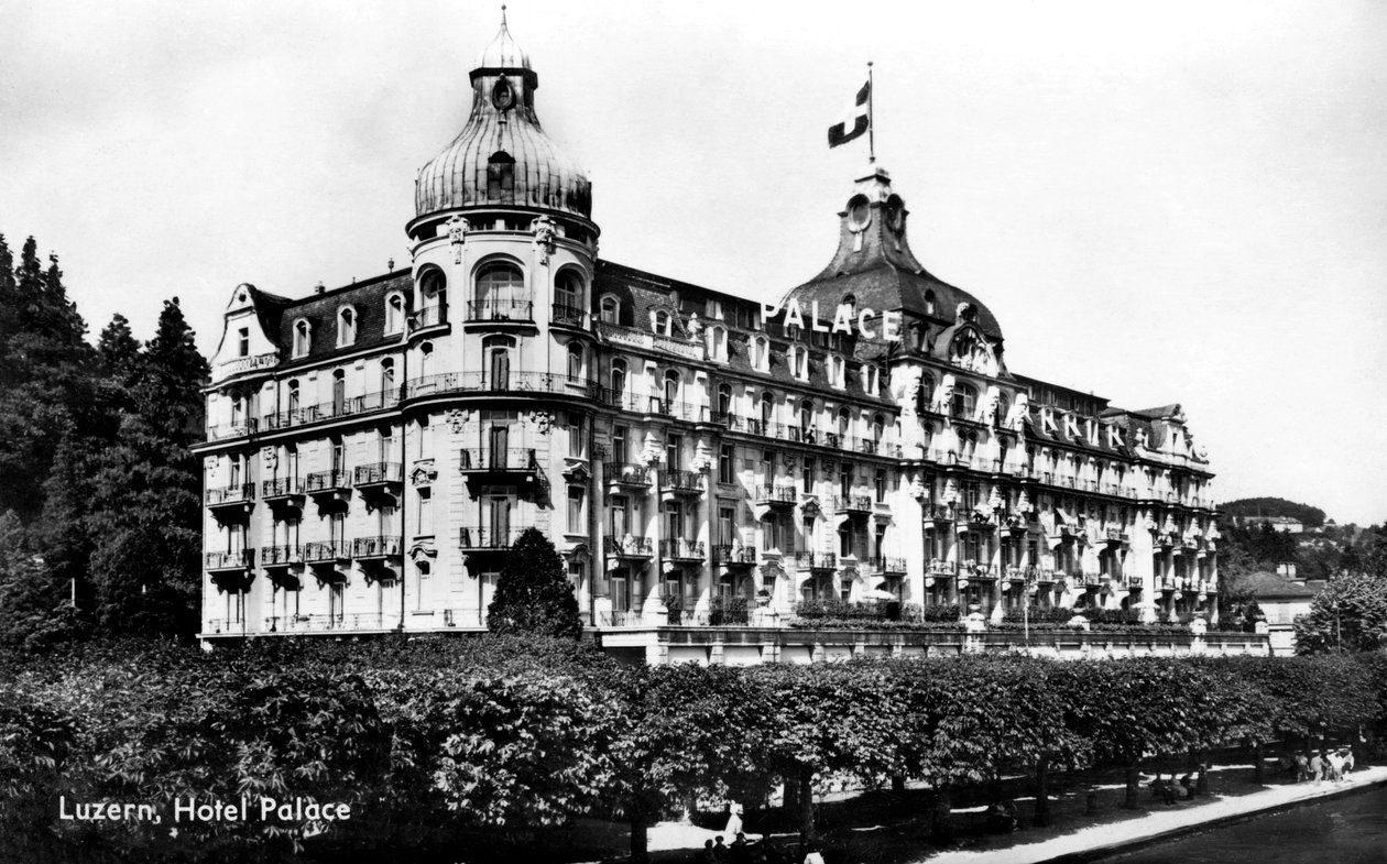The Palace Hotel, Lucerne, Sveits, tidlig på 1900-tallet av Unbekannt