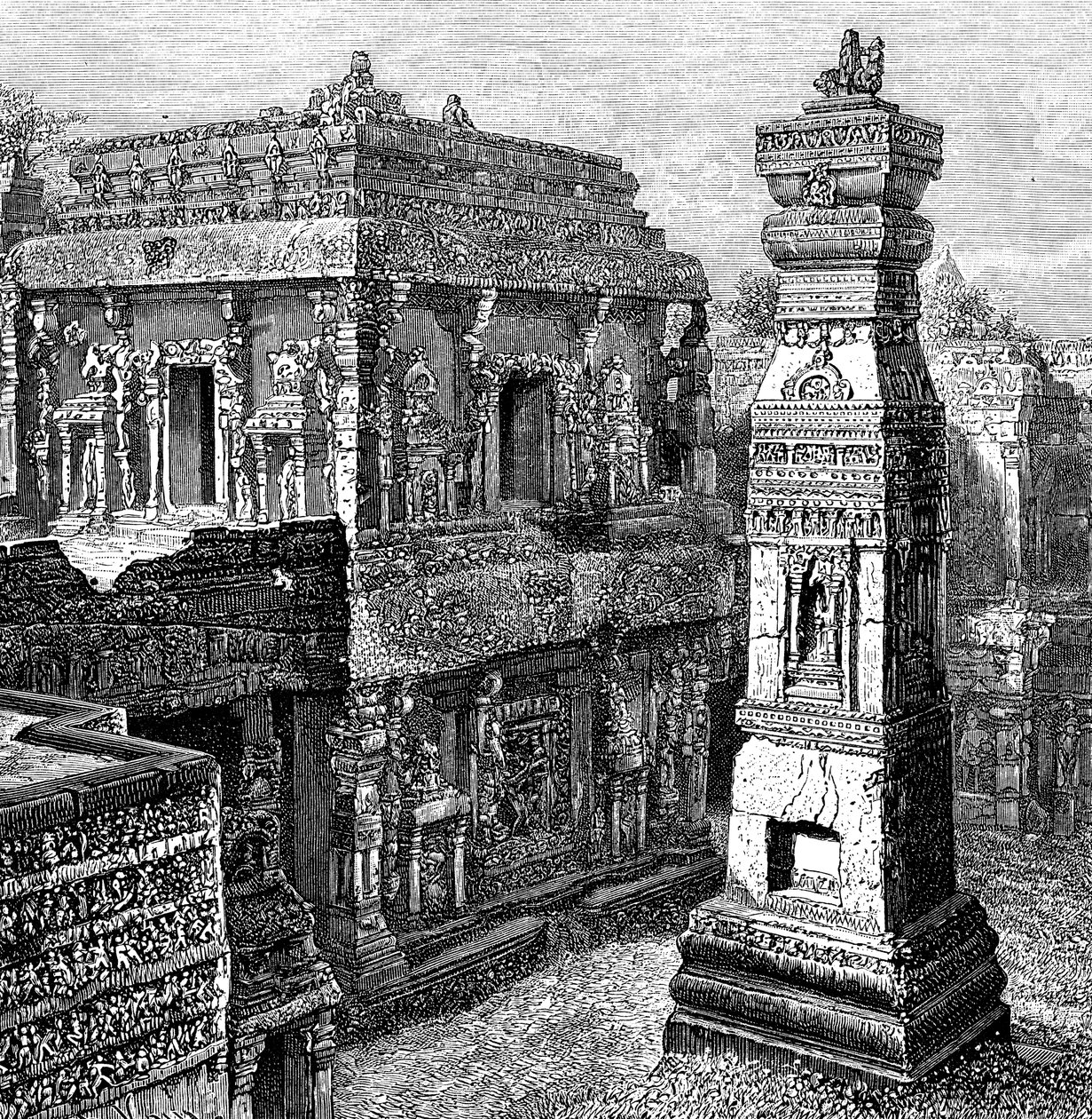 The Palace of Kailash, Ellora, India, 1895 av Unbekannt