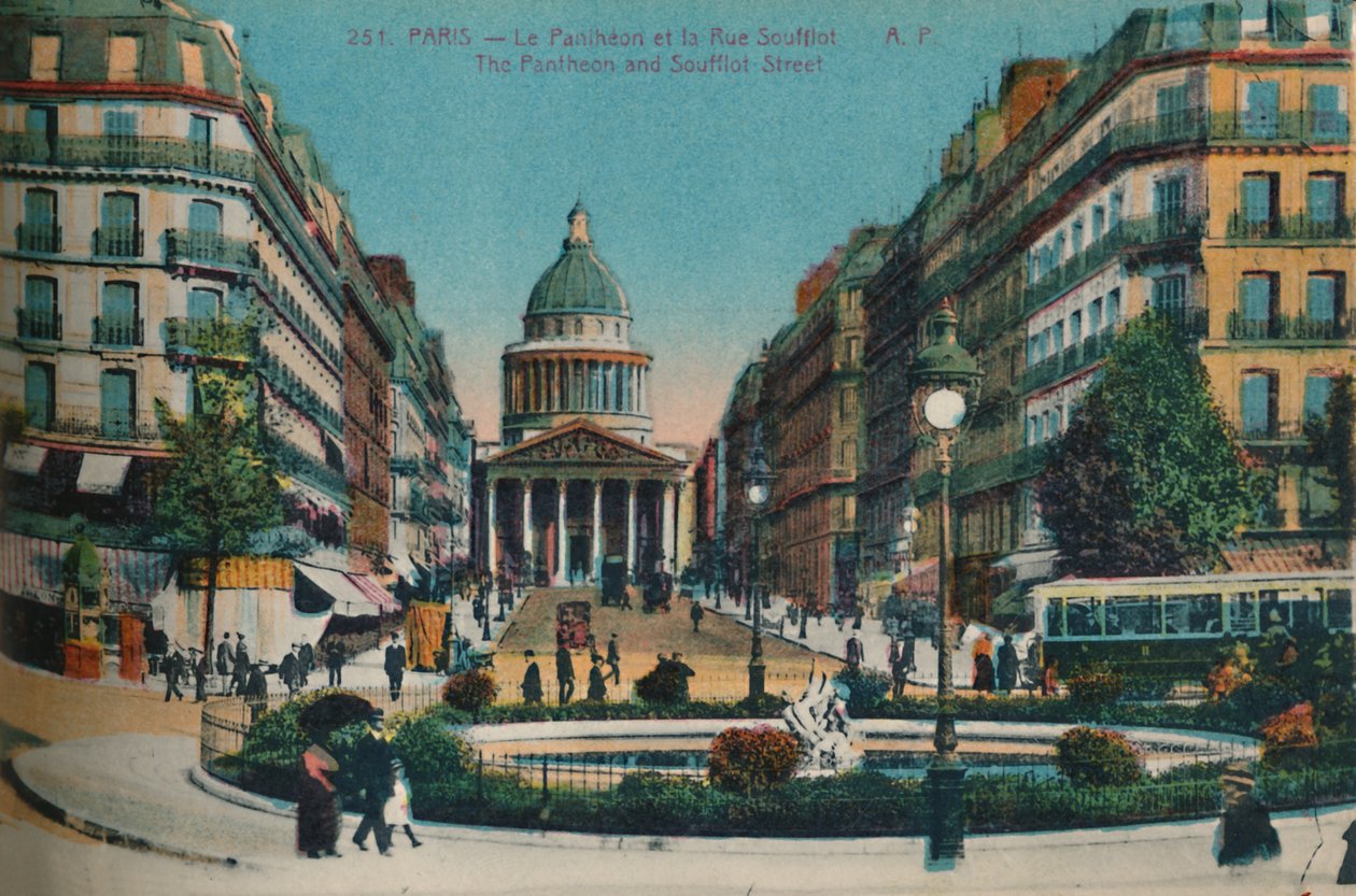 Panthéon og Rue Soufflot, Paris, c1920 av Unbekannt