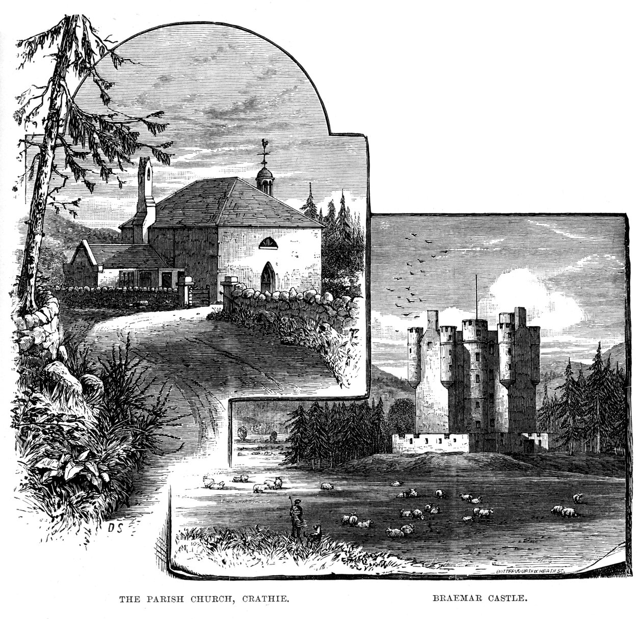 Parish Church, Crathie og Braemar Castle, Skottland, 1900 av Unbekannt