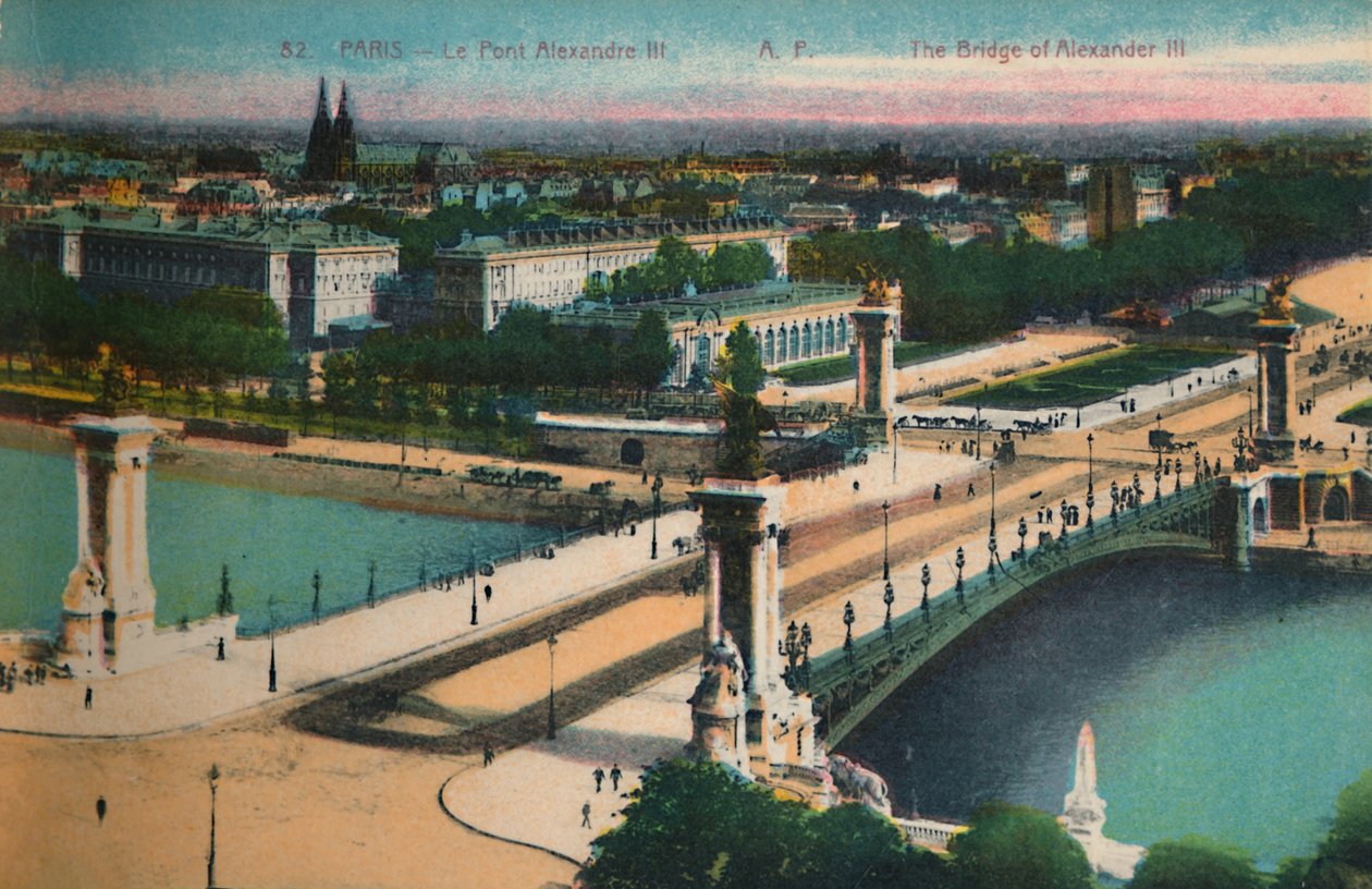 Pont Alexandre III, Paris, c1920 av Unbekannt
