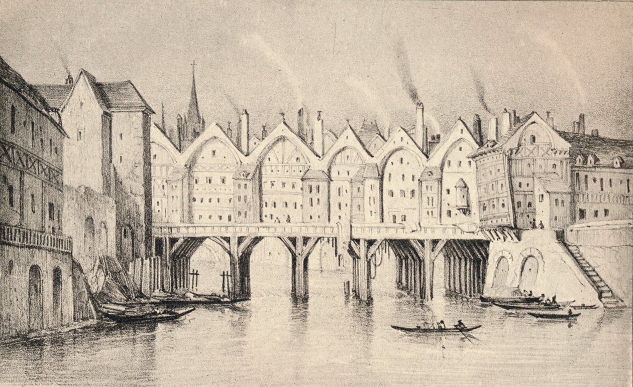 Pont St Michel i 1550, 1915 av Unbekannt