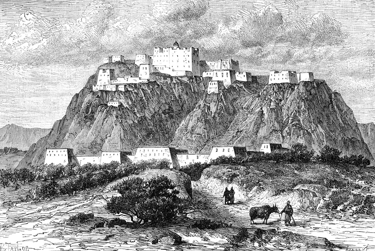 Potala-palasset i Lhasa, Tibet, på 1600-tallet, ca 1890 av Unbekannt