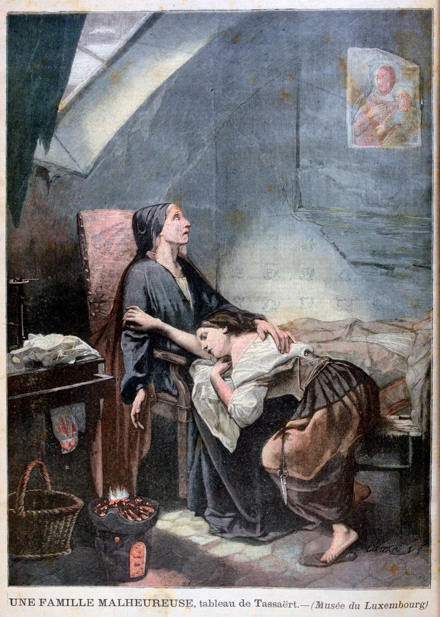 Den fattige familien, eller selvmordet, 1849, 1897 av Unbekannt