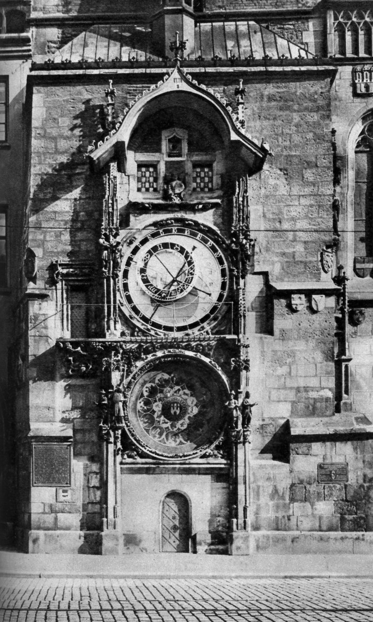 Den astronomiske klokken i Praha, Tsjekkoslovakia, ca 1930-tallet av Unbekannt