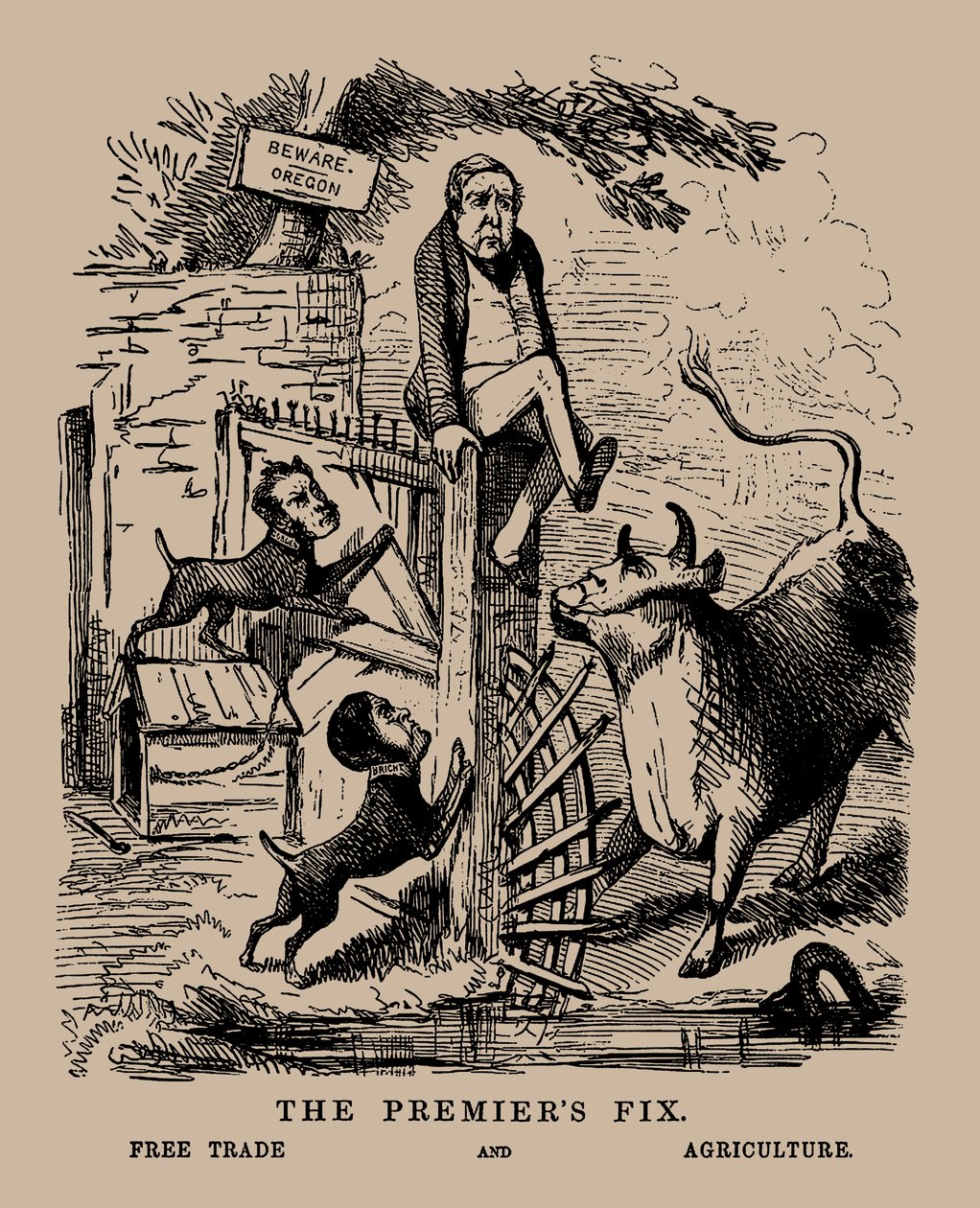 Premierens fiks. Frihandel og landbruksskrell mellom frihandel og beskyttelse, april 1845. av Unbekannt