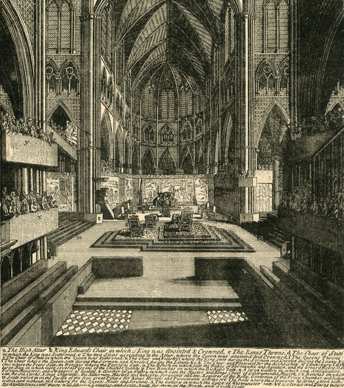 Forberedelsene til kroningen av Jakob II. og hans dronning, i 1685, 1881. av Unbekannt