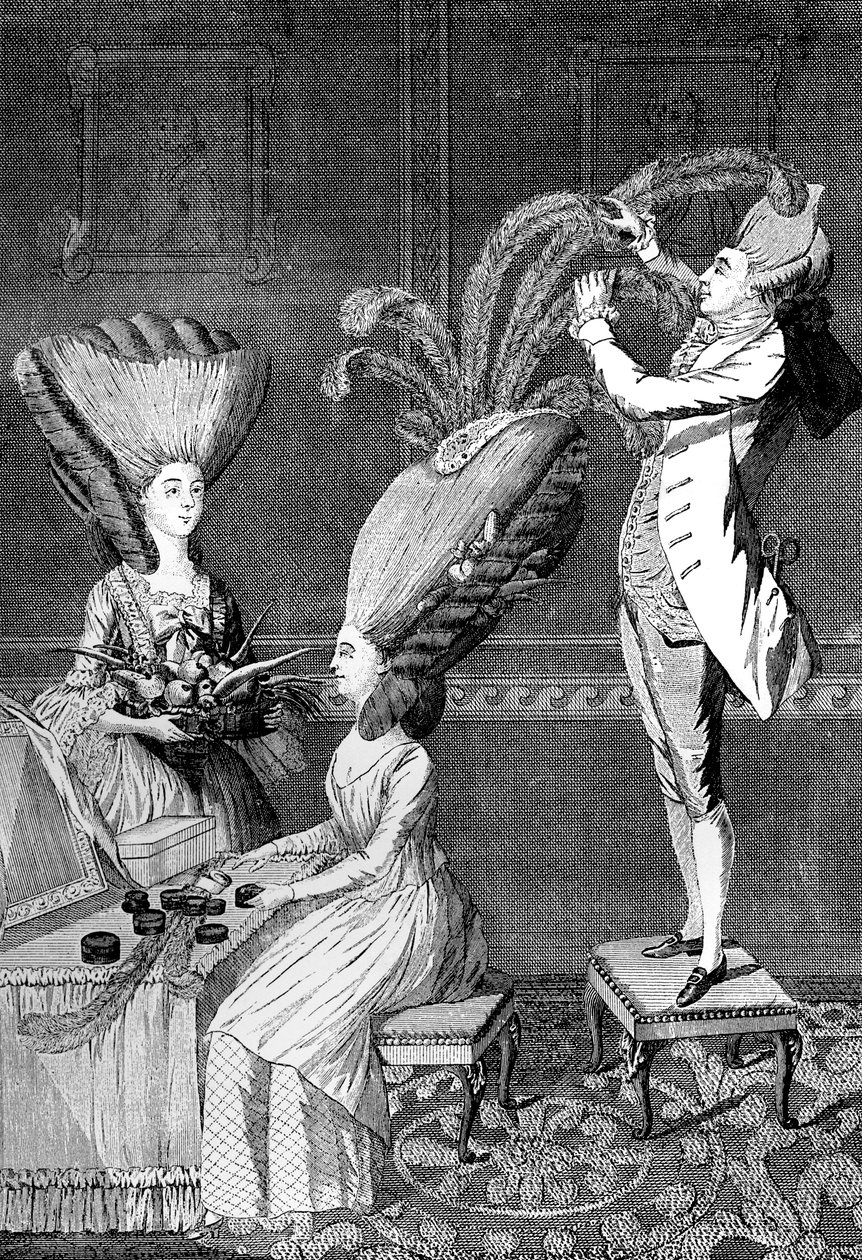 The absurd Head Dress eller The Feathered Lady, 1776 av Unbekannt
