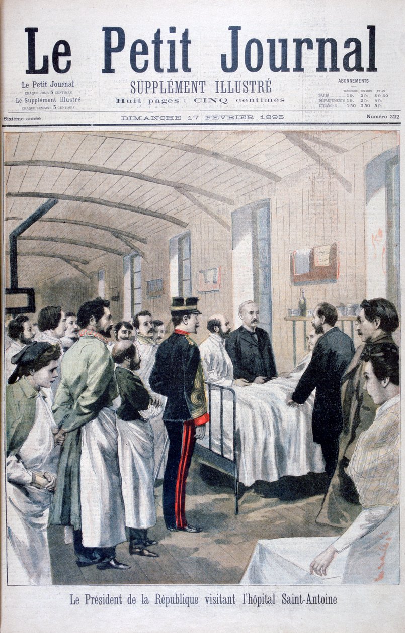 Republikkens president, Felix Faure, besøkte Saint-Antoine Hospital, Paris, 1895 av Unbekannt