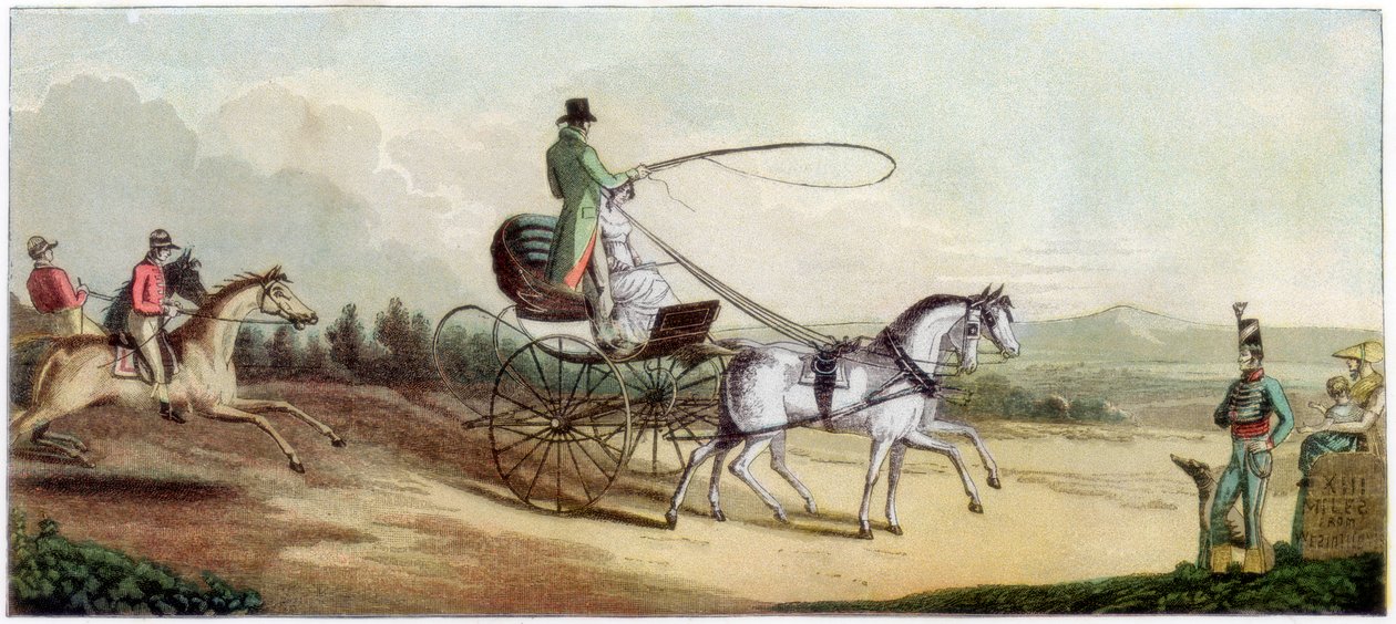 Prinsregenten kjører fru Q på veien til Brighton, sent på 1700- eller tidlig på 1800-tallet 1890 av Unbekannt
