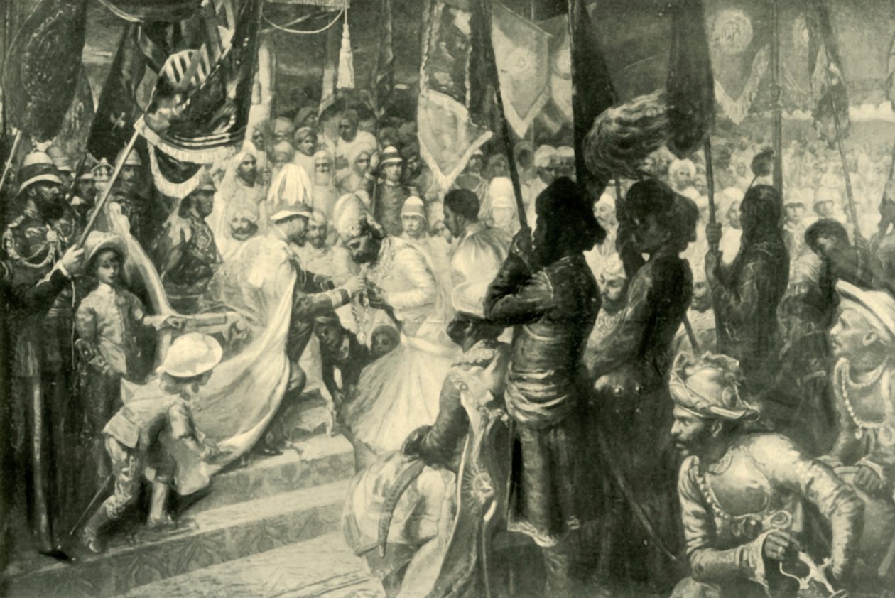 Prinsen av Wales overdeler Order of the Star of India i Calcutta, 1901. av Unbekannt