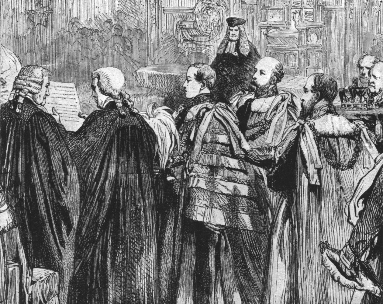 Prinsen av Wales tok plass for første gang i House of Lords...1863, 1901. av Unbekannt