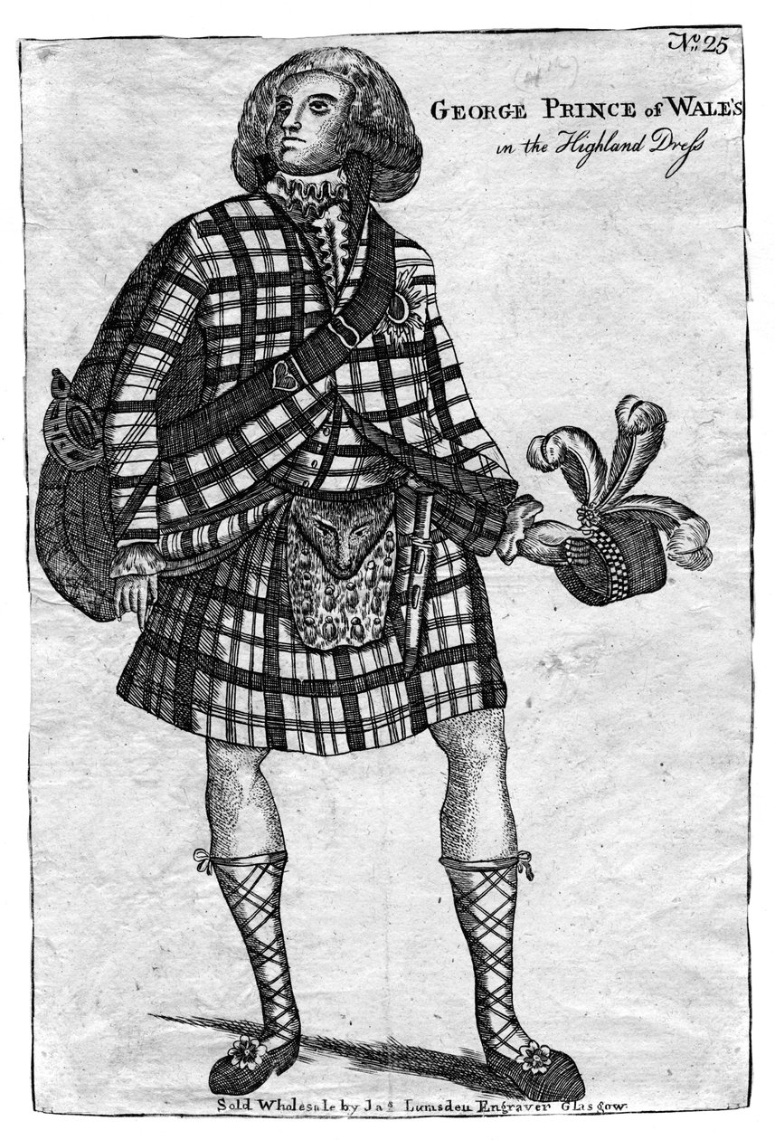 Prinsen av Wales, den fremtidige kong George IV 1762-1830, i Highland Dress av Unbekannt