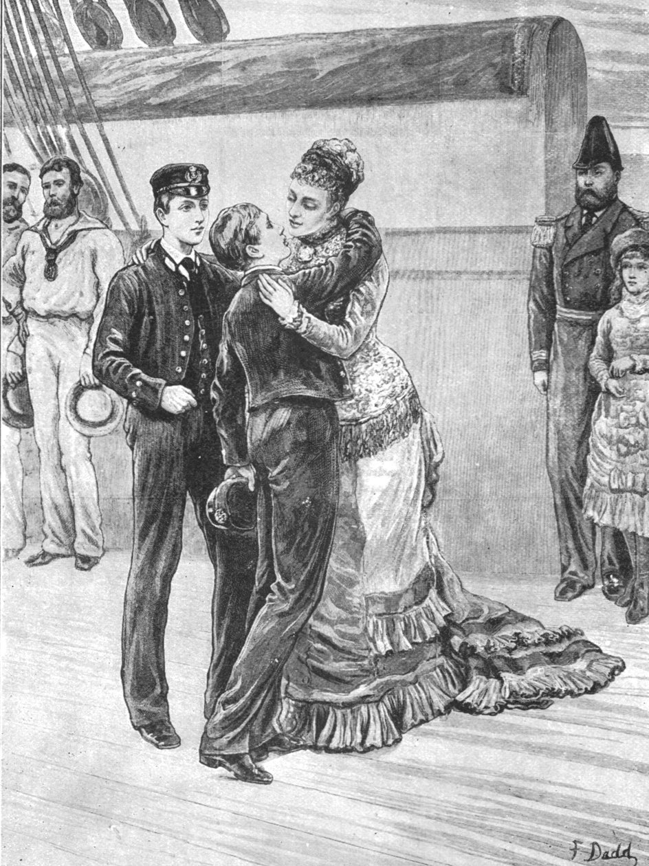Prinsessen av Wales ønsker sine sjømannssønner velkommen når de vender tilbake..., 3. mai 1880, 1901. av Unbekannt