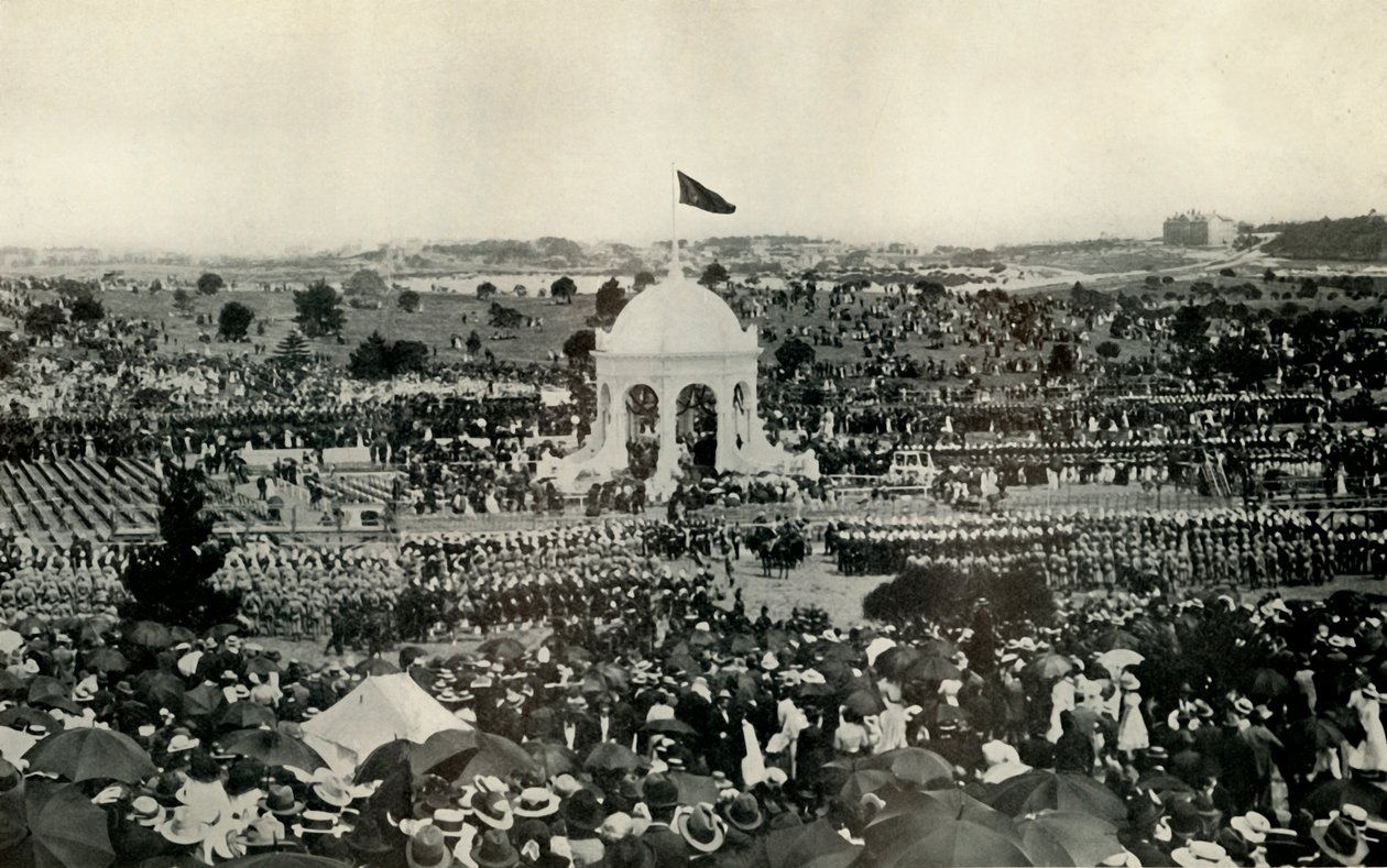 Proklamasjonen av Commonwealth of Australia i Sydney 1. januar 1901, c1930. av Unbekannt