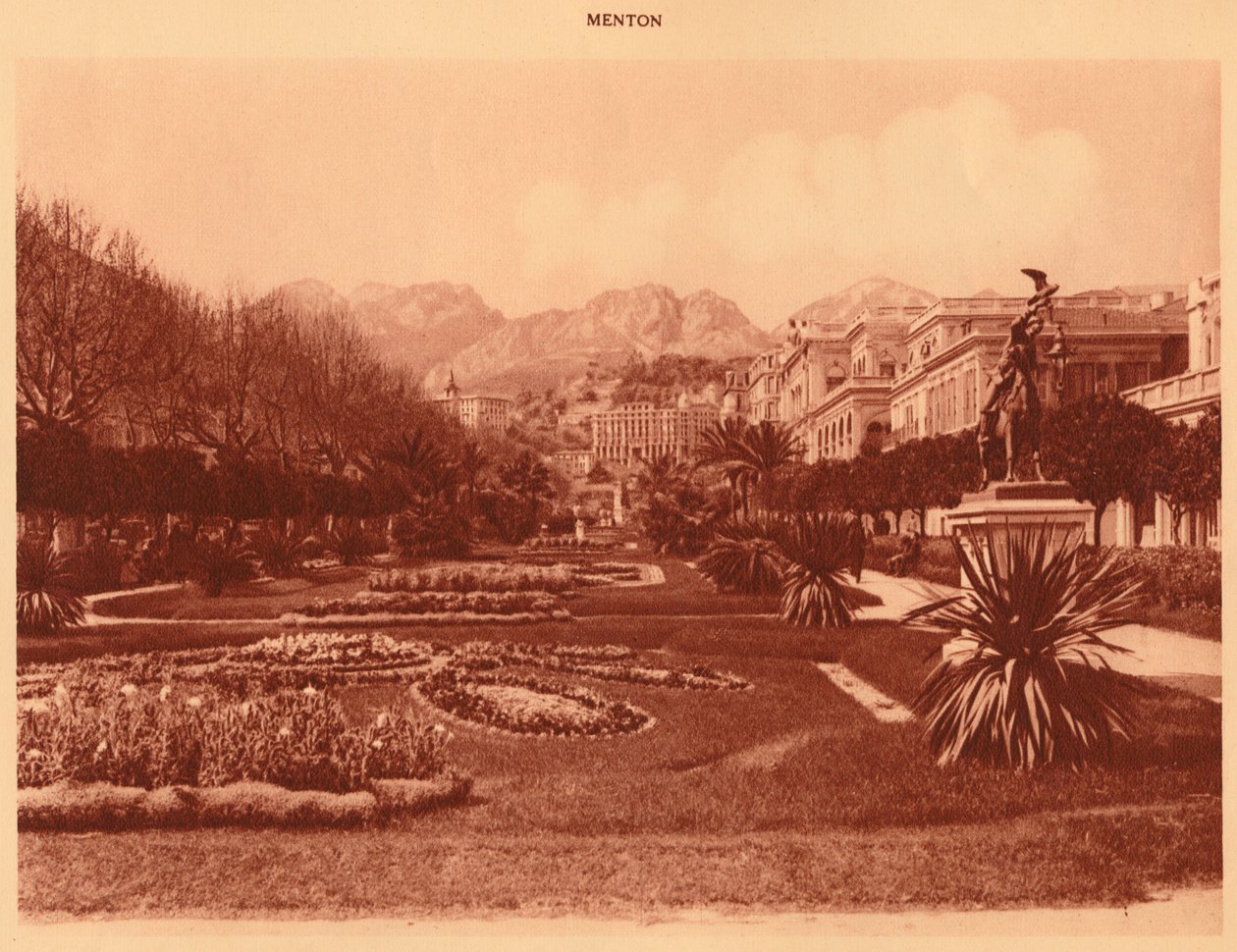 The Public Garden, Menton, 1930. av Unbekannt