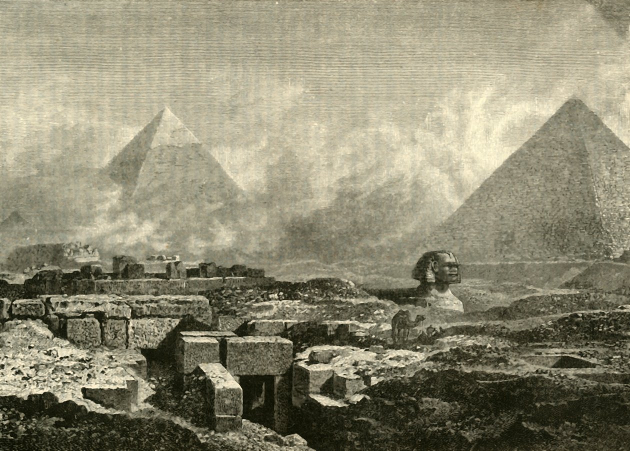 Pyramidene og sfinxen, 1890. av Unbekannt