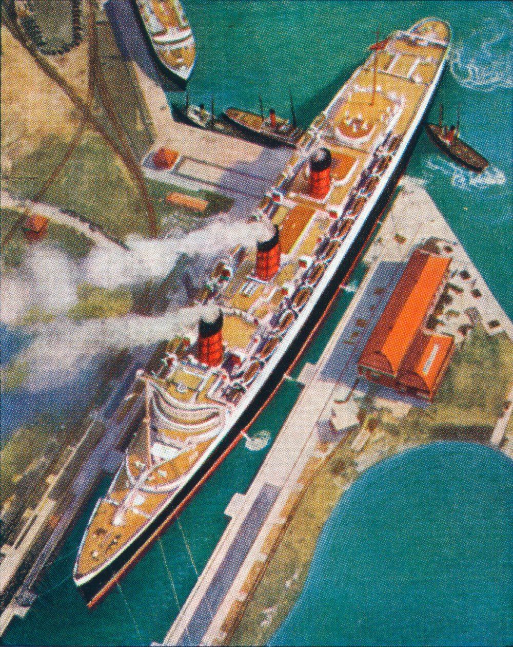 The Queen Mary i Southampton, 1938 av Unbekannt