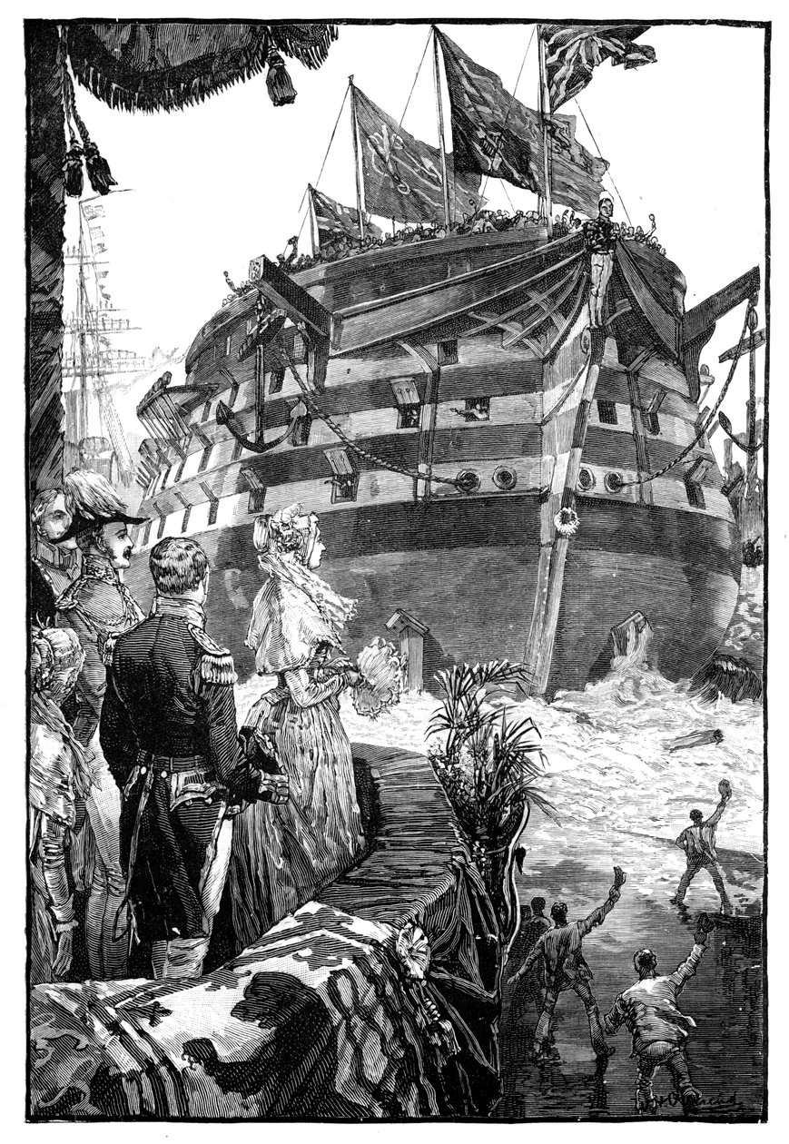 Dronningen ved lanseringen av Trafalgar, 1841, 1900 av Unbekannt