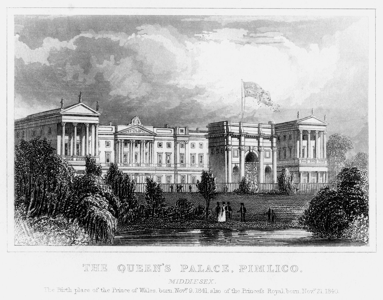 Queens Palace, Pimlico, London, ca 1840-tallet av Unbekannt