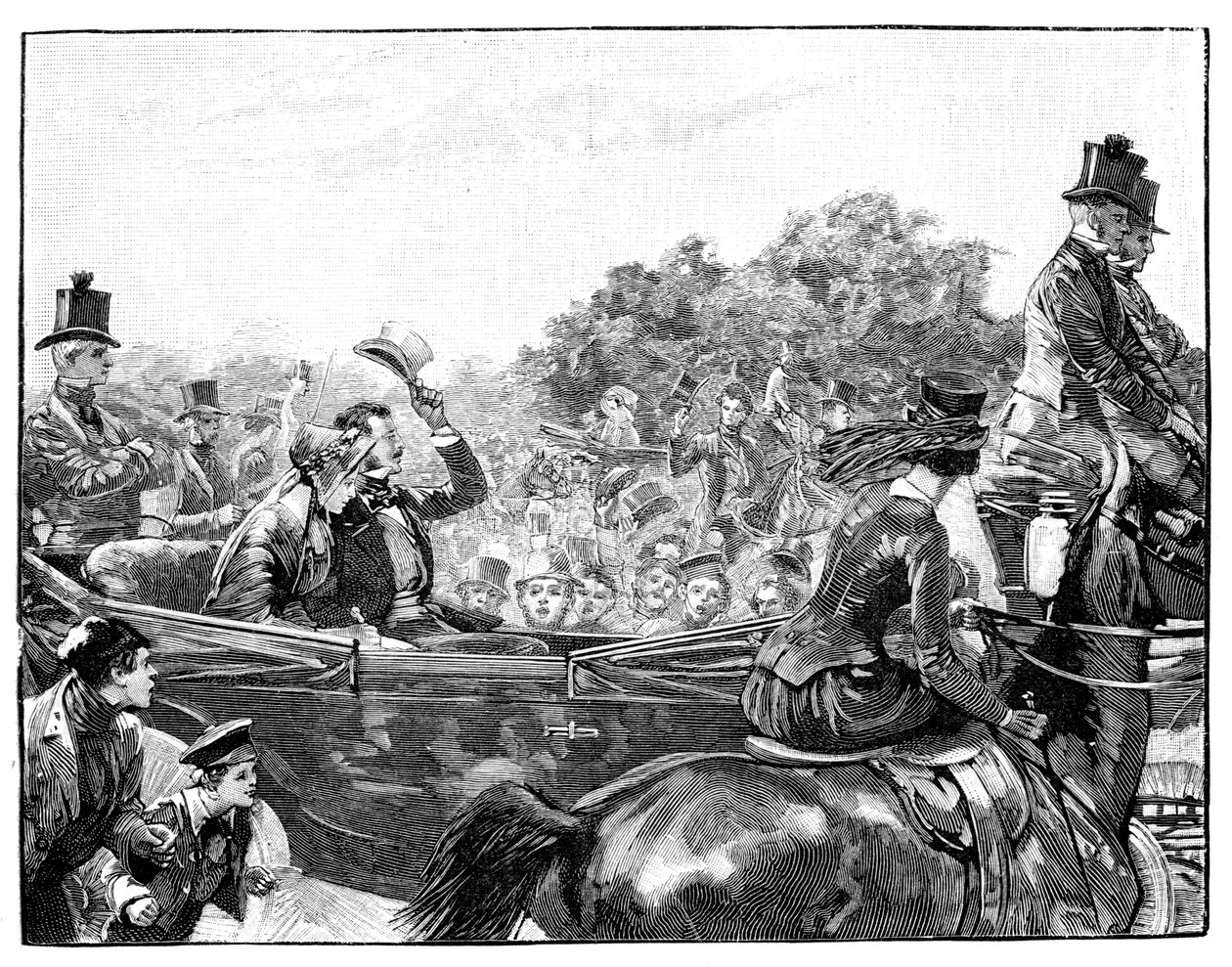 The Queens Reception i Hyde Park, London, ca 1840-tallet, 1900 av Unbekannt