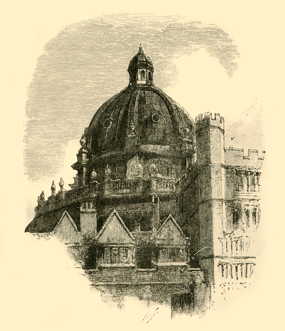Radcliffe Library, fra Quadrangle of Brasenose, 1898. av Unbekannt