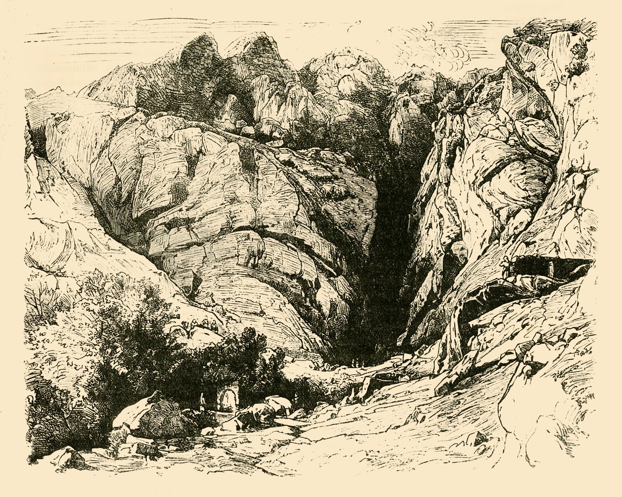 The Ravine at Delphi Scene of the Repulse of the Galles., 1890. av Unbekannt