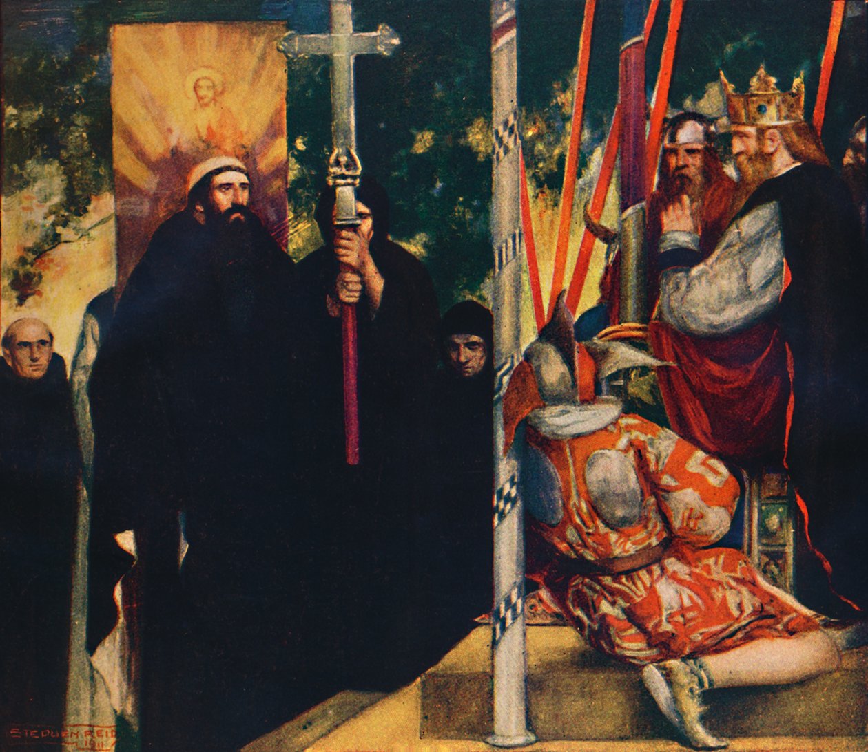 Mottakelsen av Saint Augustine av Ethelbert, 1912 av Unbekannt