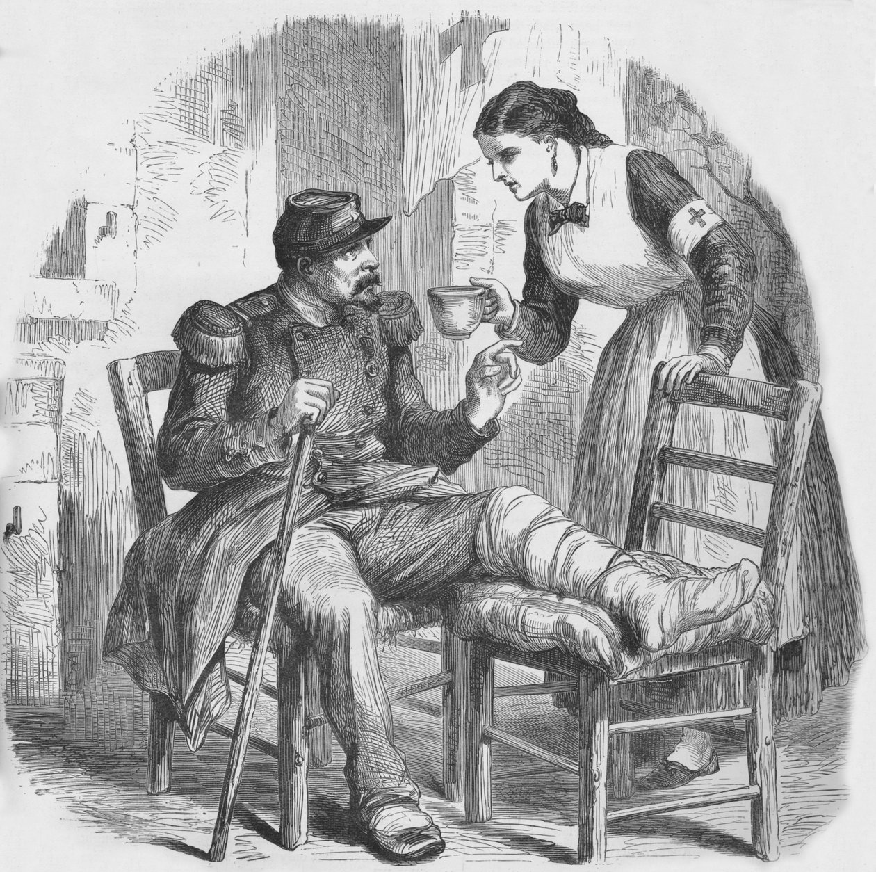 Røde Kors-sykepleieren, 1884 av Unbekannt