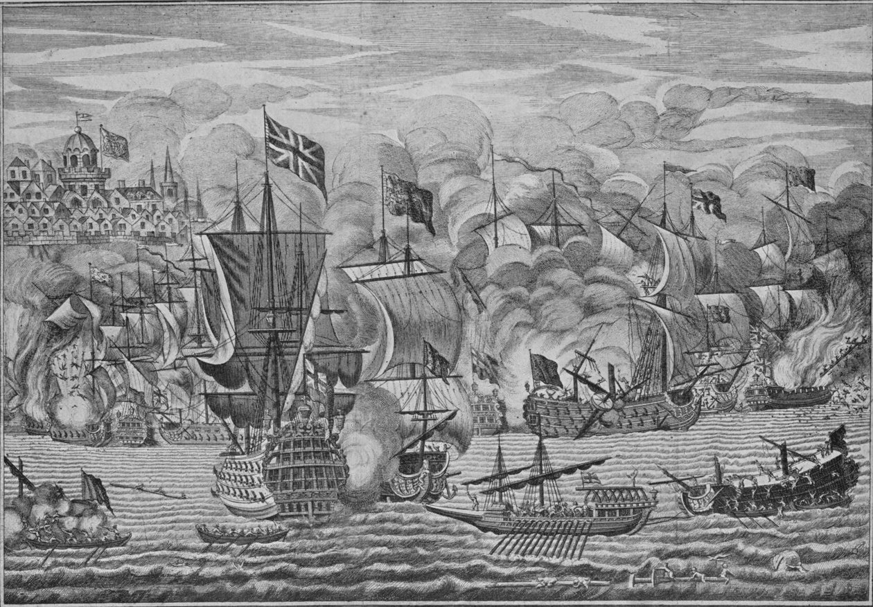 The Relief of Gibraltar, c1710 av Unbekannt