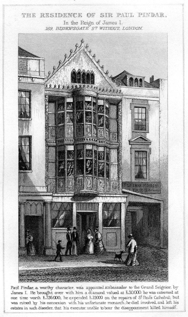 Residensen til Sir Paul Pindar, Bishopsgate, City of London av Unbekannt