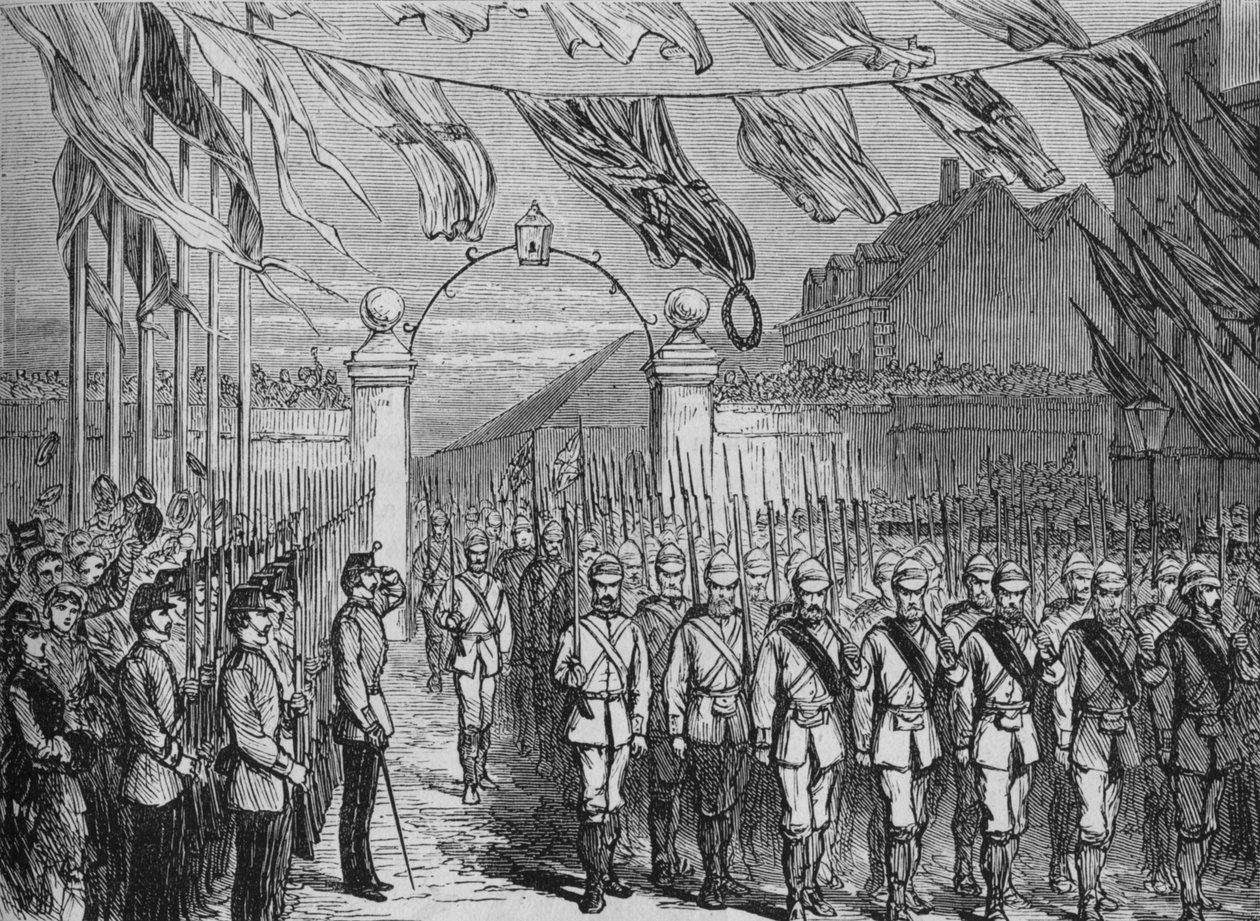 The Return of the Troops from Ashantee, c1880 av Unbekannt