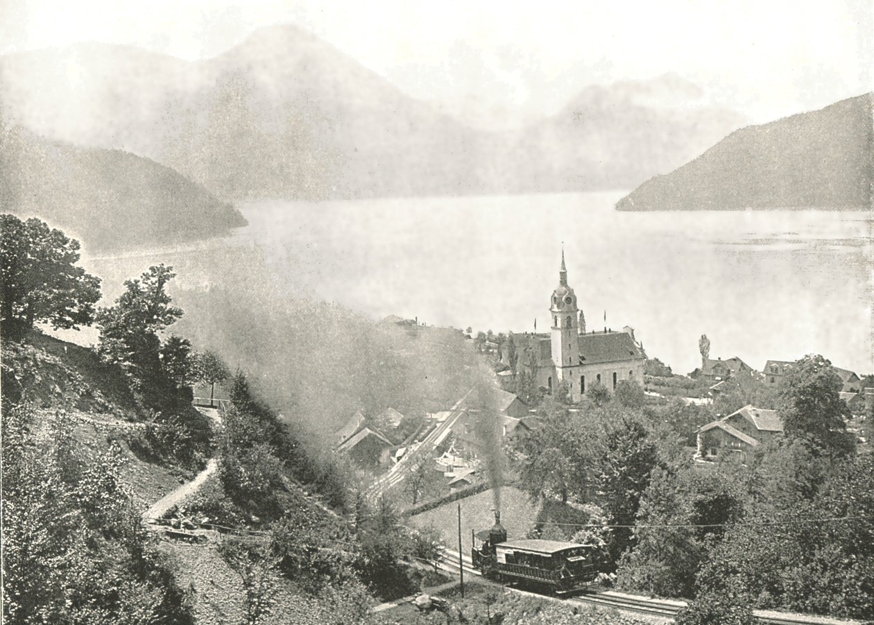 Rigi-jernbanen, Vitznau, Sveits, 1895. av Unbekannt