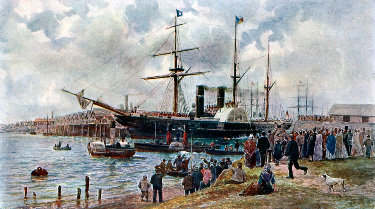 Ripon forlater Southampton med tropper til Krim, 1904 av Unbekannt