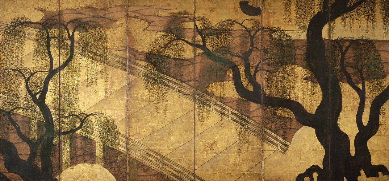 Elvebroen ved Uji, 1568-1615 av Unbekannt
