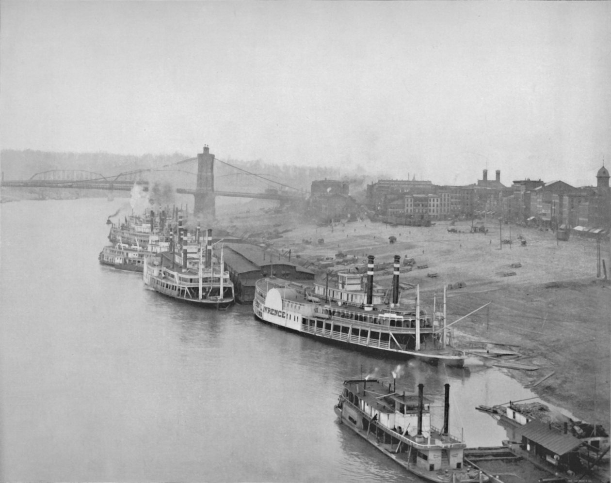 Elvefronten ved Cincinnati, 1800-tallet av Unbekannt