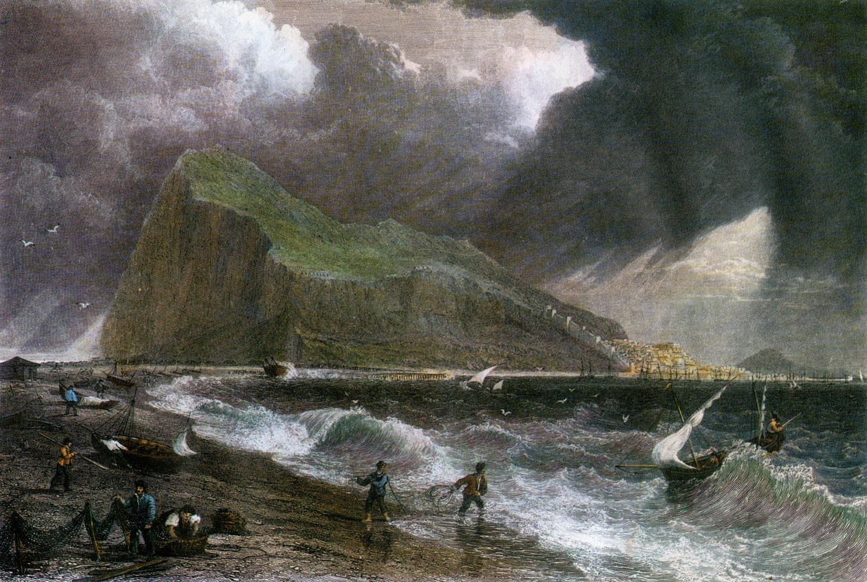 Gibraltarklippen, sett fra bukten, 1900-tallet av Unbekannt