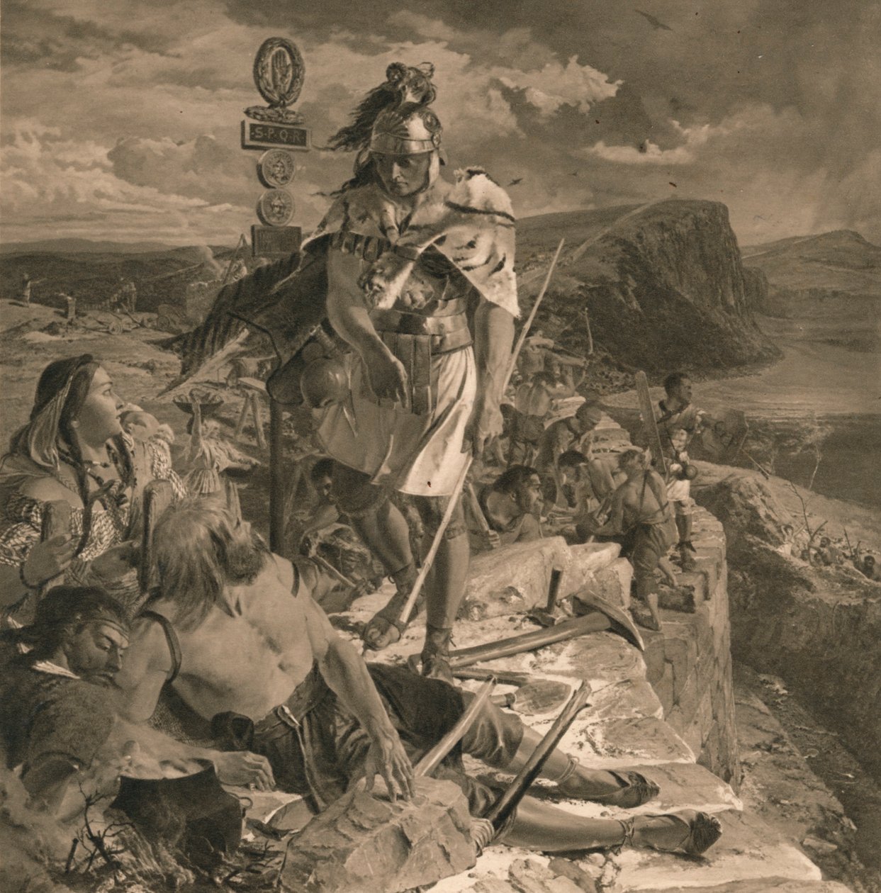 Romerne får en mur til å bli bygget for beskyttelse av sør, 1905 av Unbekannt