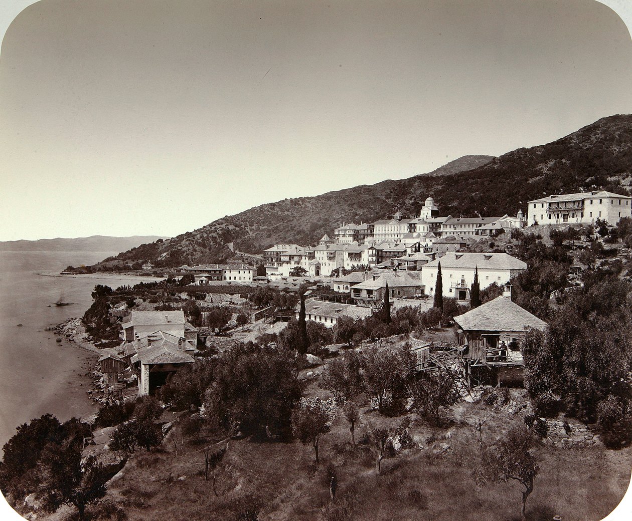 Rossikon St Panteleimon-klosteret på Athos-fjellet, Hellas, 1860-tallet av Unbekannt