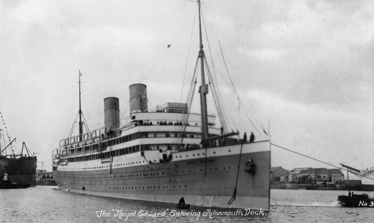 Royal Edward går inn i Avonmouth-dokken, 1900-tallet av Unbekannt
