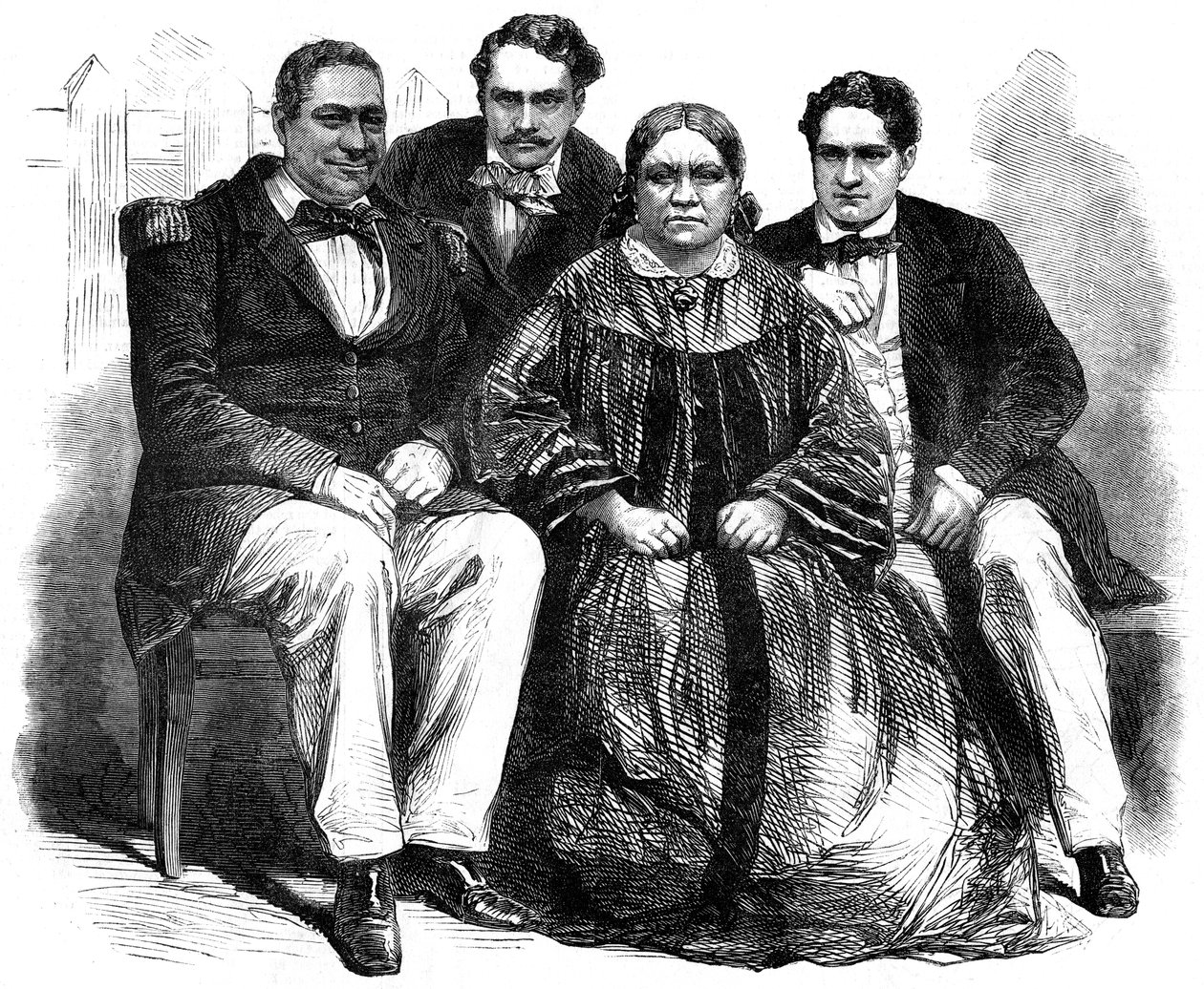 Kongefamilien på Tahiti, 1864 av Unbekannt