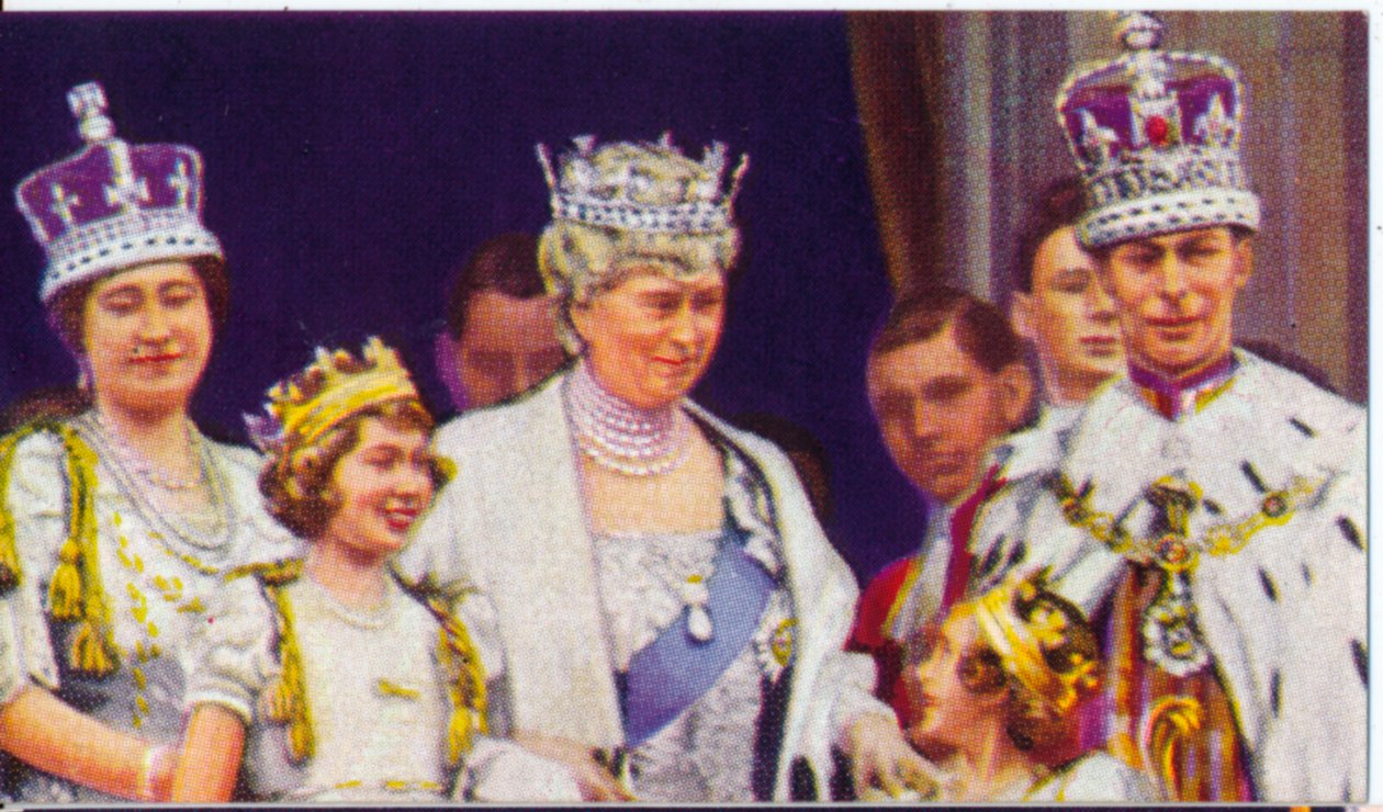 Kongefamilien på balkongen til Buckingham Palace, i anledning kong George VIs kroning av Unbekannt
