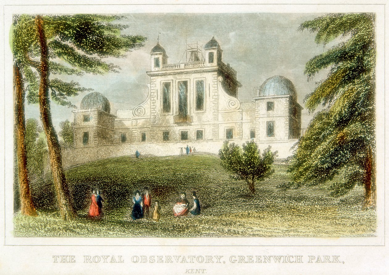 Royal Greenwich Observatory, Flamsteed House, Greenwich Park, London, c1835 av Unbekannt