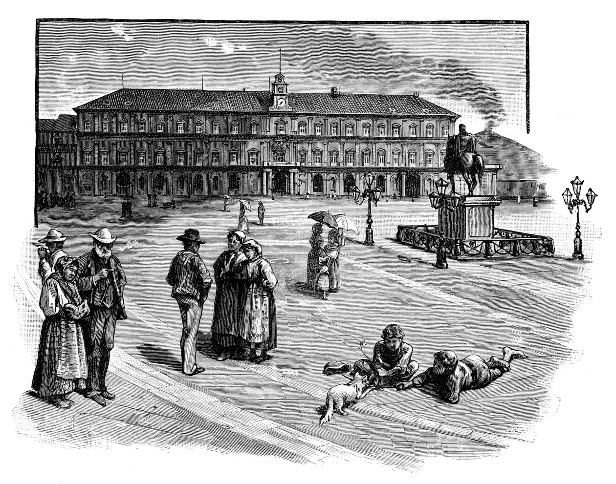 Det kongelige palass, Napoli, Italia, c1888 av Unbekannt
