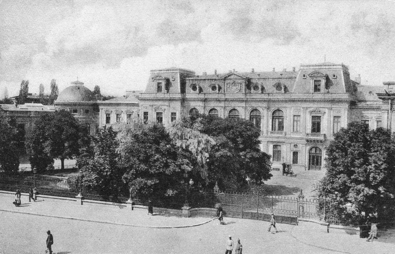 Det kongelige palasset i Bucuresti, Romania, tidlig på 1900-tallet av Unbekannt