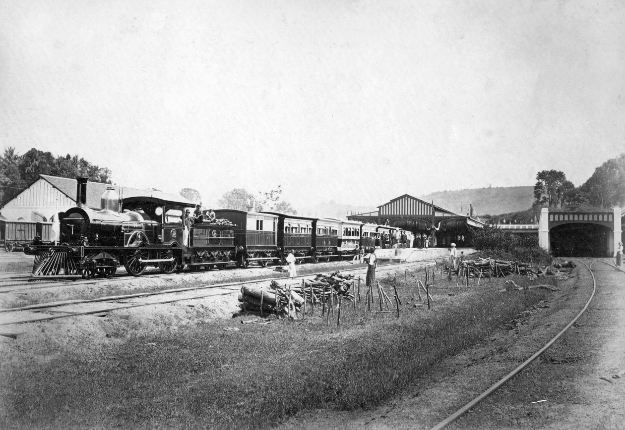 Royal Train forlater Kandy stasjon, Sri Lanka, ca 1910-tallet av Unbekannt