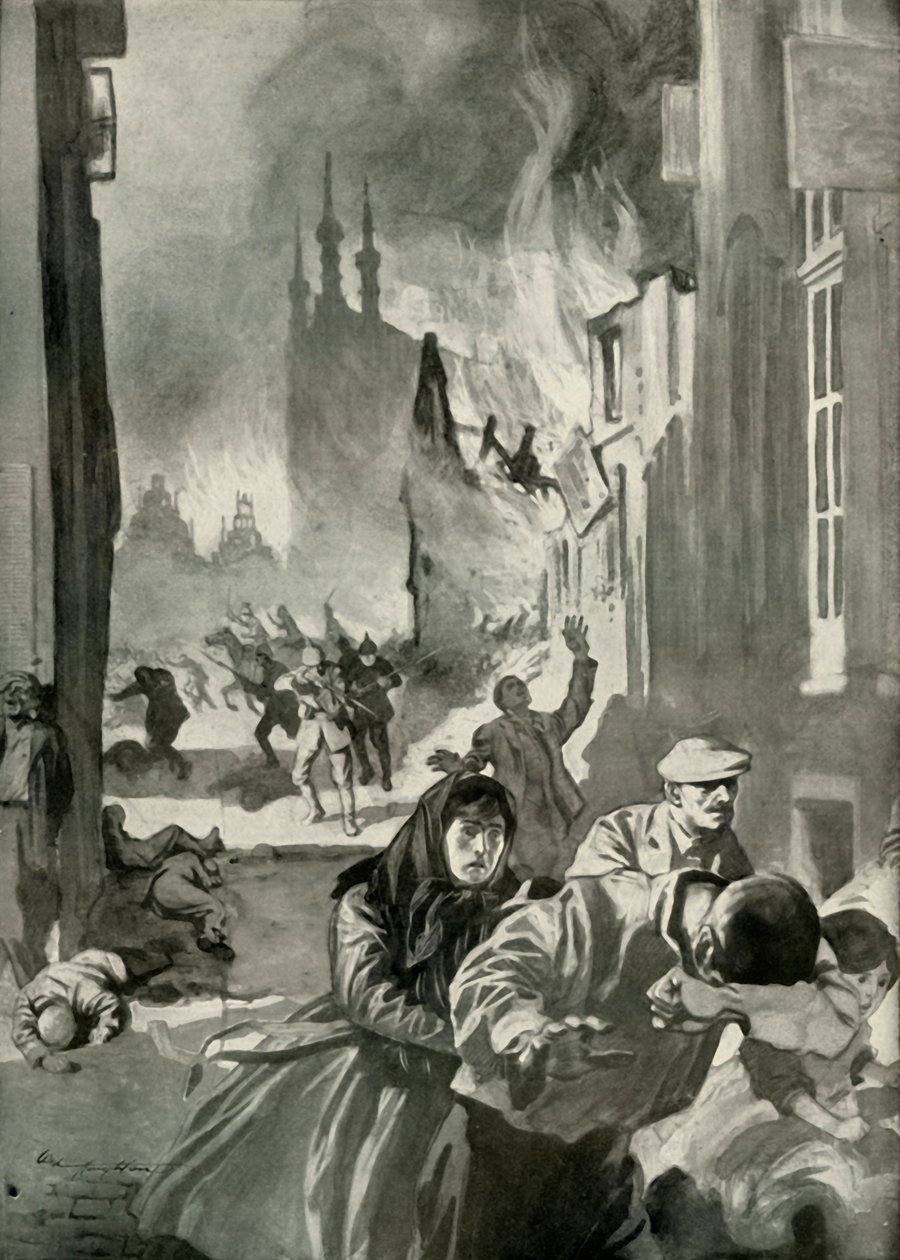 Sekken av Louvain, 1919. av Unbekannt